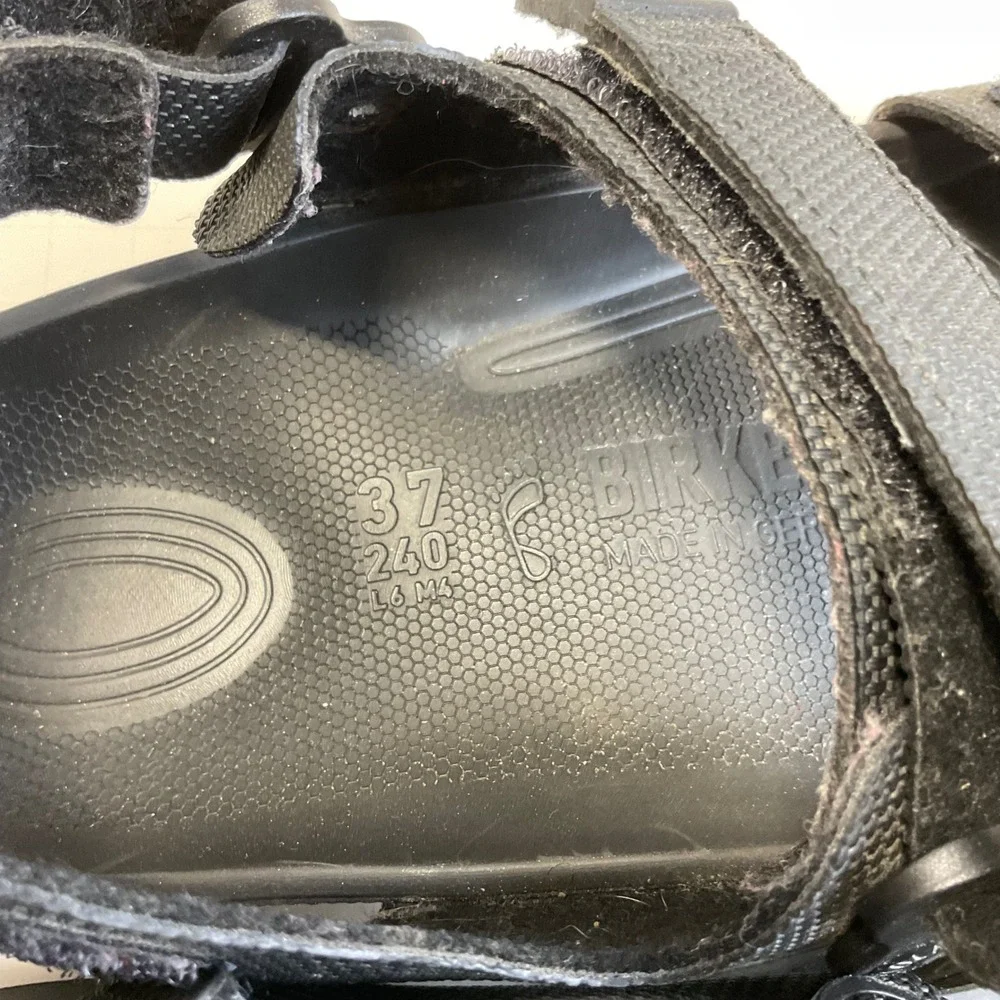 Birkenstock Mogami Terra Black Sport Sandals EU 37 L6 M4 Hook and Loop Straps